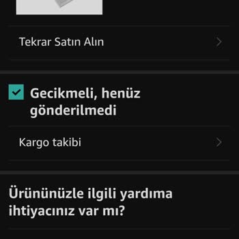 Amazon Gelen Siparişin Gecikmeli Görünmesi