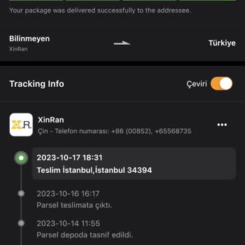 17TRACK Firması Kargomu Teslim Etmedi