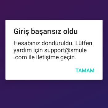 Smule Aboneliğimin Tarafıma Bir Gerekçe Bildirilmeden Kapatılması.