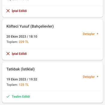 Trendyol Yemek Geri Dönüşü Olmayan Bir Şekilde İptal Olması