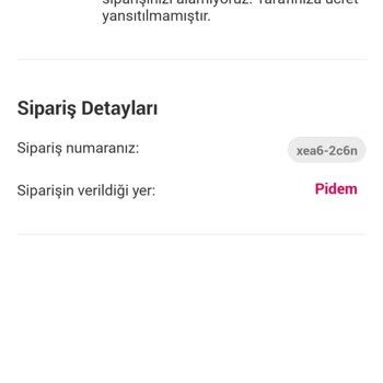 Yemeksepeti Siparişin Zamansız İptali