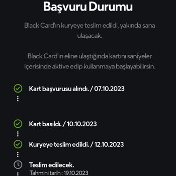 Özel Tasarım Papara Black Card'ım Hala Gelmedi