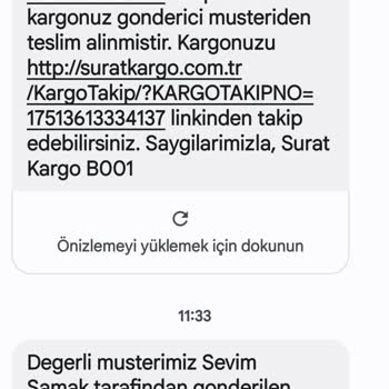 Sürat Kargo Yanlış Adres Ve Gecikme