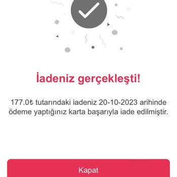 Yemeksepeti Verilmeyen Hizmetin İade Edilmeyen Ücreti