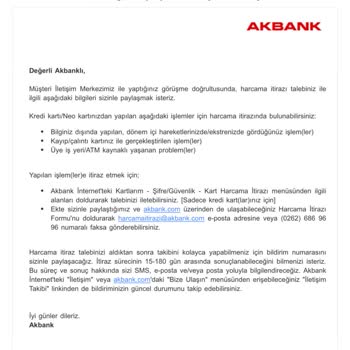 Akbank Görevini Düzgün Yapmaması