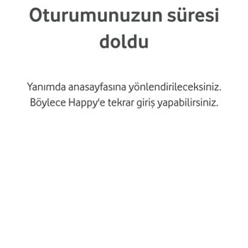 Vodafone Uygulama Oturum Süresi Doldu