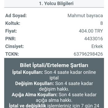 Obilet İptal Edilen Seferin Para İadesi