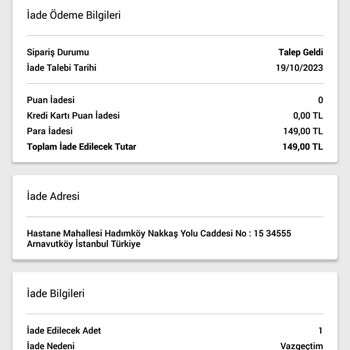 N11 İade Aldığı Ürünün Para İadesini Yapmıyor.