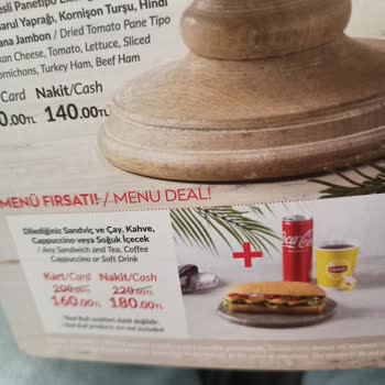 Pegasus Menüdeki Fiyat Farklılığı