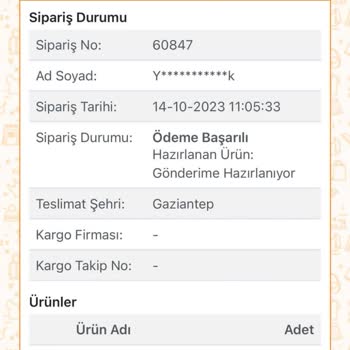 Nare Giyim Siparişimle İlgili Sorun Yaşıyorum