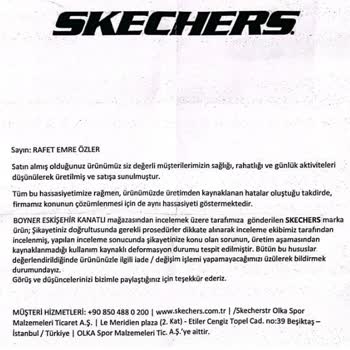 Skechers Hatalı Ürün Ayıbı
