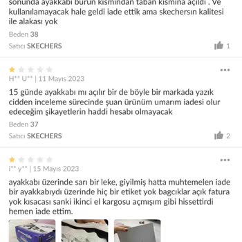 Skechers Üretim Hatalı Ayakkabı