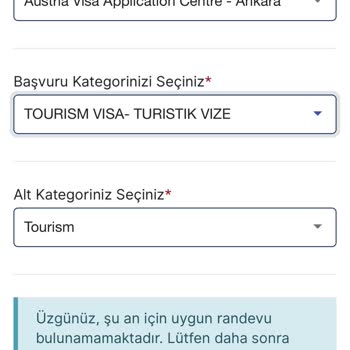 VFS Global Avusturya Vize Randevusu Alamıyorum