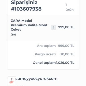 Sumeyyeozyurekcom Ürünüm. 1 Hafta Oldu Gelmedi
