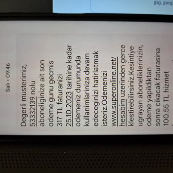 Superonline Gününde Ödenen Fatura İçin Açma Kapama Parası Yansıttı