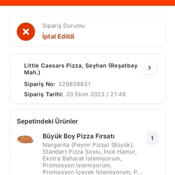 Migros Siparişimin İptal Edilmesi