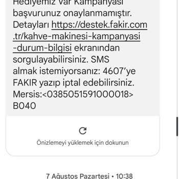 Taşpınar Alışveriş Merkezleri Filtre Kahve Makinesi 7 Aydır Gelmiyor.