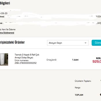 A101 Çok Amaçlı Dolap Siparişi Gecikmesi