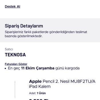 Teknosa 2 Hafta Geçmesine Rağmen Hala Siparişimi Göndermiyor