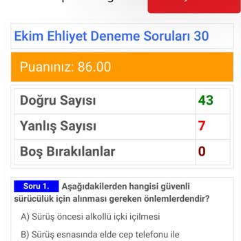 Milli Eğitim Bakanlığı (MEB) Ehliyet Sınavından Kaldım