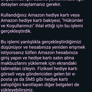 Amazon Hediye Kartları İle İlgili Sorun