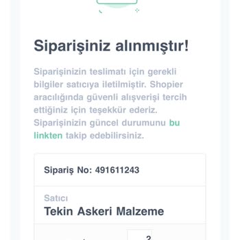 Tekin Askeri Malzeme Siparişimi İptal Etmek İstiyorum
