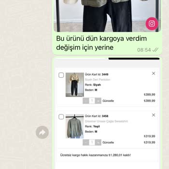 My Page Butik Kötü Mağaza Değişim İçin Gönderdiğim Ürün Kayıp