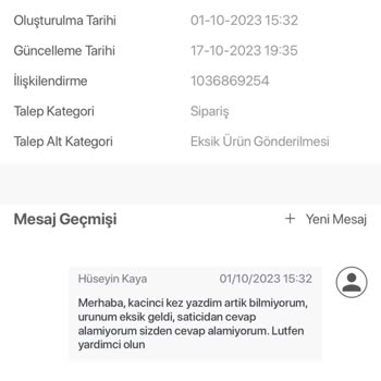 Koçtaş Online Eksik Ürün Gelmesi Ve İlgilenilmemesi
