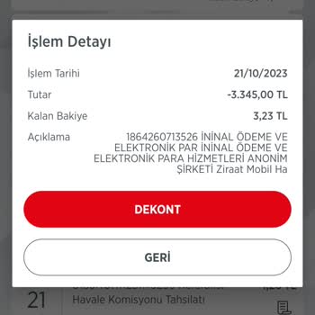 Ziraat Mobilden İninal'e 3345 Tl Havale Gelmedi