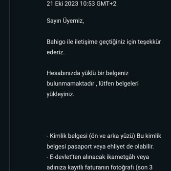 Bahigo Hesabı Parayı Çekemiyorum