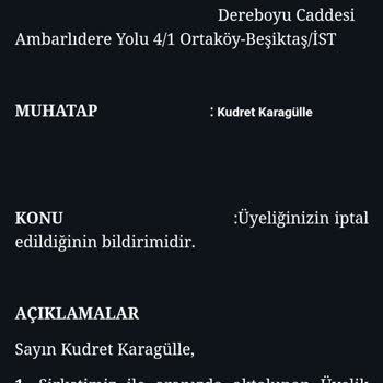 MACFit (İstanbul Avrupa) Haksız Yere Üyelik İptali