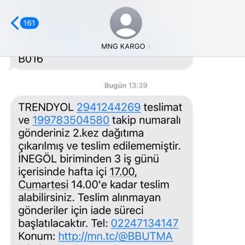 MNG Kargo Siparişimi Teslim Etmedi