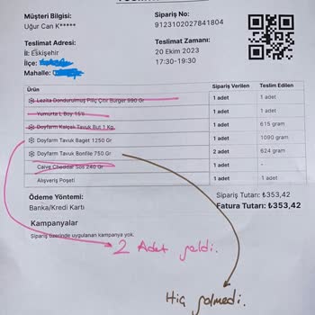 A101 Yanlış Ürün Teslimatı Ve Fiyat Farkının İadesi Sorunu