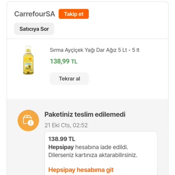 Hepsiburada Satın Alınan Ürün İptali