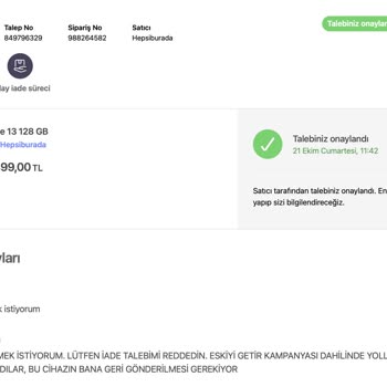 Hepsiburada Eski Cihazıma El Koydu, Yenisini Göndermiyor