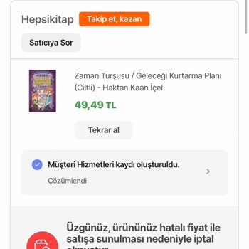 Hepsiburada İptal Edilen Kitaplarım