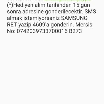 Samsung Türkiye Söz Verdiği Hediyeyi Göndermedi.