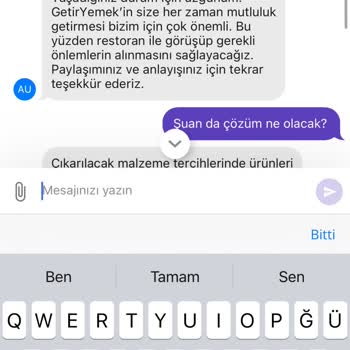 Getir Mc Donald's Yanlış Sipariş