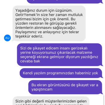 Getir Mc Donald's Yanlış Sipariş