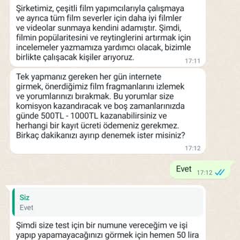 WarnerBros.com WhatsApp Üzerinden Gelen Para Kazanma İddiası