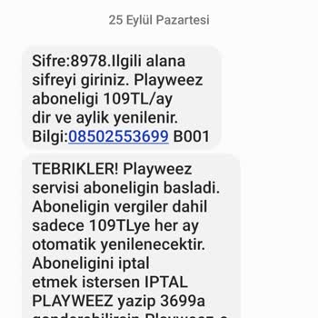 Playweez İzinsiz Servis Aboneliği