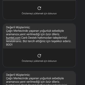 Kumtel Aldığıma Pişman Oldum Servise Ulaşılmıyor