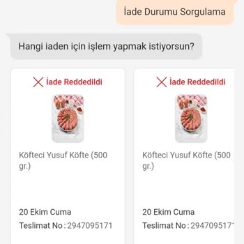 Trendyol Yemek Siparişimde Para İademi Reddettiler