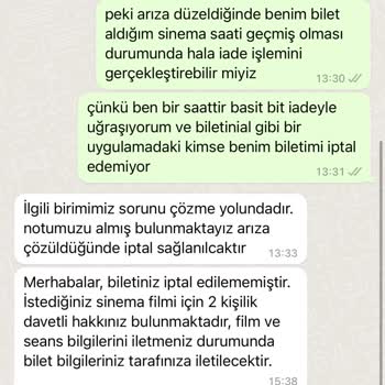 Biletinial.com Biletin İptal Edilememesi