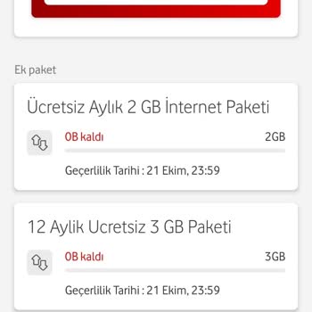 Vodafone Net Vodafone Ek Paket Sorunu