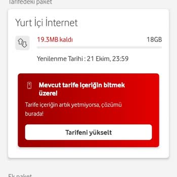Vodafone Net Vodafone Ek Paket Sorunu