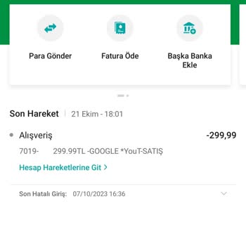 Youtube.com Premium Para Çekildi Ancak Gelen Bir Şey Yok.