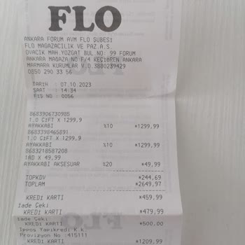 FLO Ayakkabı Ayakkabı Değişimi İsteği