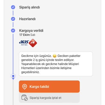 Aras Kargo Hepsiburada Sipariş Sorunu