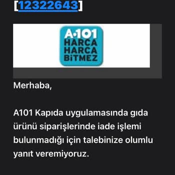 A101 Yanıltıyor Ancak İade Almıyor.